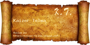 Kaizer Telma névjegykártya